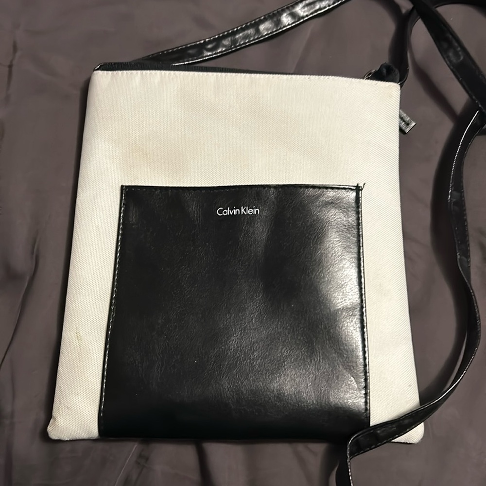 Calvin Klein pouch purse with outside pocket